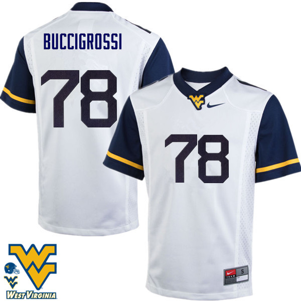 NCAA Men's Jacob Buccigrossi West Virginia Mountaineers White #78 Nike Stitched Football College Authentic Jersey EU23X78MZ